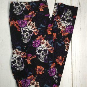 Skull floral leggings